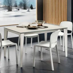 Tavolo da Pranzo in Laminam e Metallo Verniciato Realizzato in Italia - Efisto
