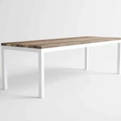 Tavolo da Pranzo in Legno e Alluminio da Esterno di Design Moderno - Gange