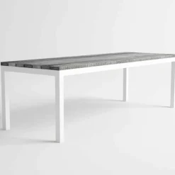 Tavolo da Pranzo in Legno e Alluminio da Esterno di Design Moderno - Gange