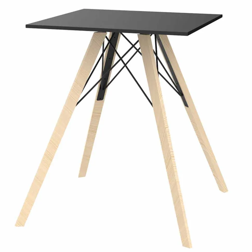 Tavolo da Pranzo in Legno e Hpl Design Quadrato, 4 Pezzi - Faz Wood by Vondom