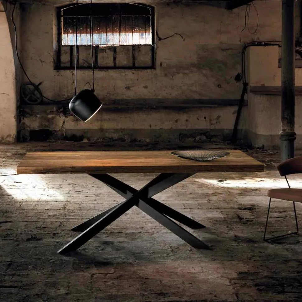 Tavolo Da Pranzo in Legno Massello Made in Italy - Oncino