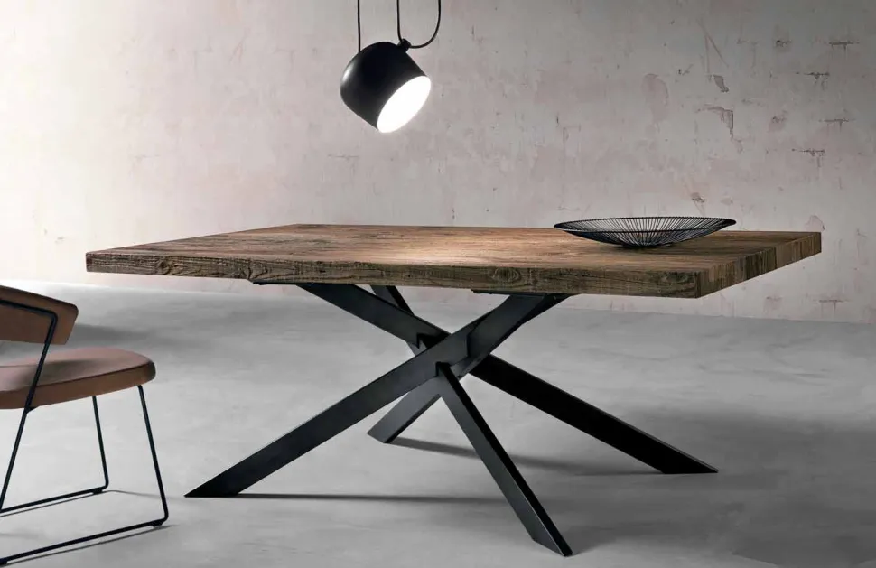 Tavolo Da Pranzo in Legno Massello Made in Italy - Oncino
