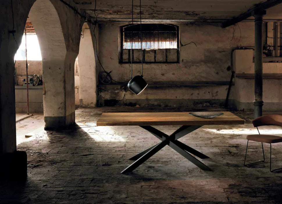 Tavolo Da Pranzo in Legno Massello Made in Italy - Oncino