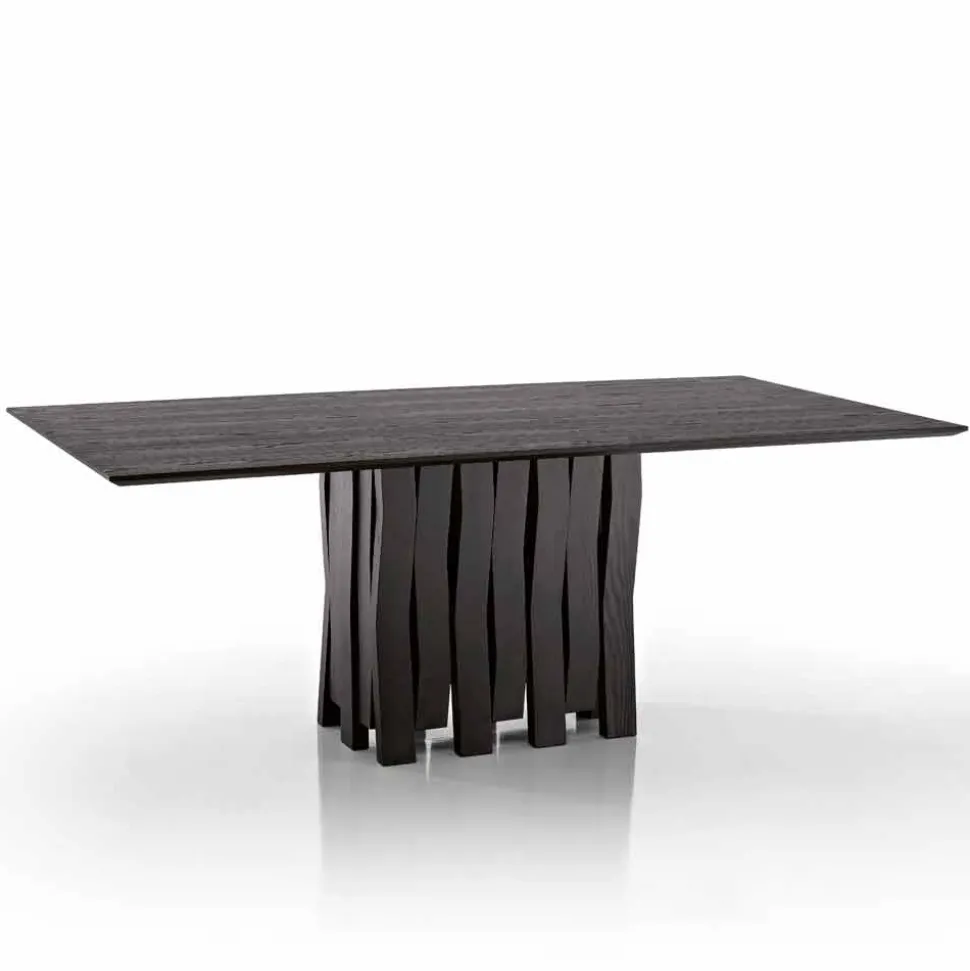 Tavolo da pranzo in legno Mdf di design made in Italy, Egisto