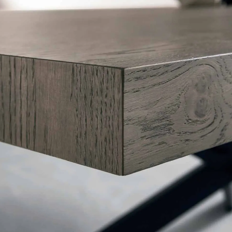 Tavolo da Pranzo in Legno Rovere e Metallo Made in Italy - Oncino
