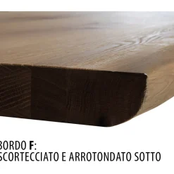 Tavolo da Pranzo in Legno Rovere e Metallo Color Grigio Ferro Made in Italy - Patty