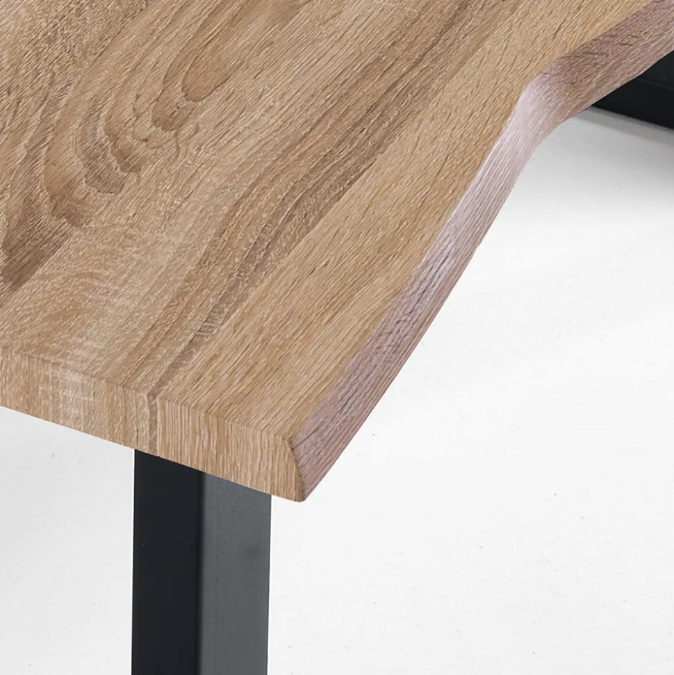 Tavolo da Pranzo in Mdf con Gambe in Acciaio Verniciato Nero - Ghepardo