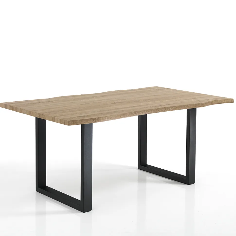 Tavolo da Pranzo in Mdf con Gambe in Acciaio Verniciato Nero - Ghepardo