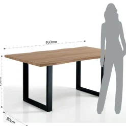 Tavolo da Pranzo in Mdf con Gambe in Acciaio Verniciato Nero - Ghepardo