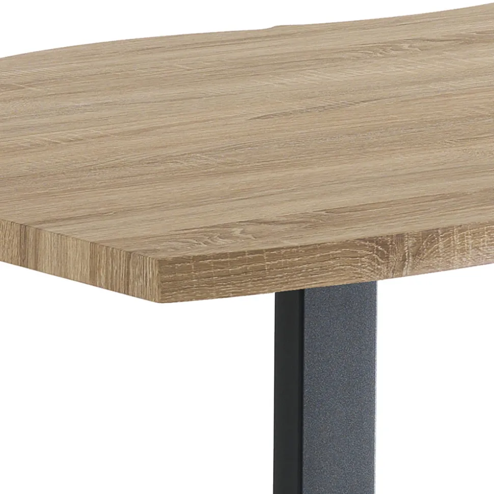Tavolo da Pranzo in Mdf con Gambe in Acciaio Verniciato Nero - Ghepardo