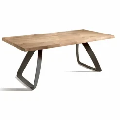 Tavolo da Pranzo in Metallo e Rovere Impiallacciato Made in Italy - Aryssa