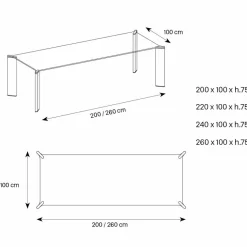 Tavolo da Pranzo in Vetro Extrachiaro Design di Lusso 4 Dimensioni - Kuduro