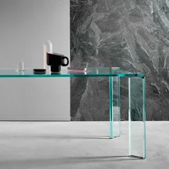 Tavolo da Pranzo in Vetro Extrachiaro Design di Lusso 4 Dimensioni - Kuduro