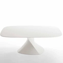 Tavolo da pranzo moderno bianco in MDF finitura rovere 100x200cm Clark