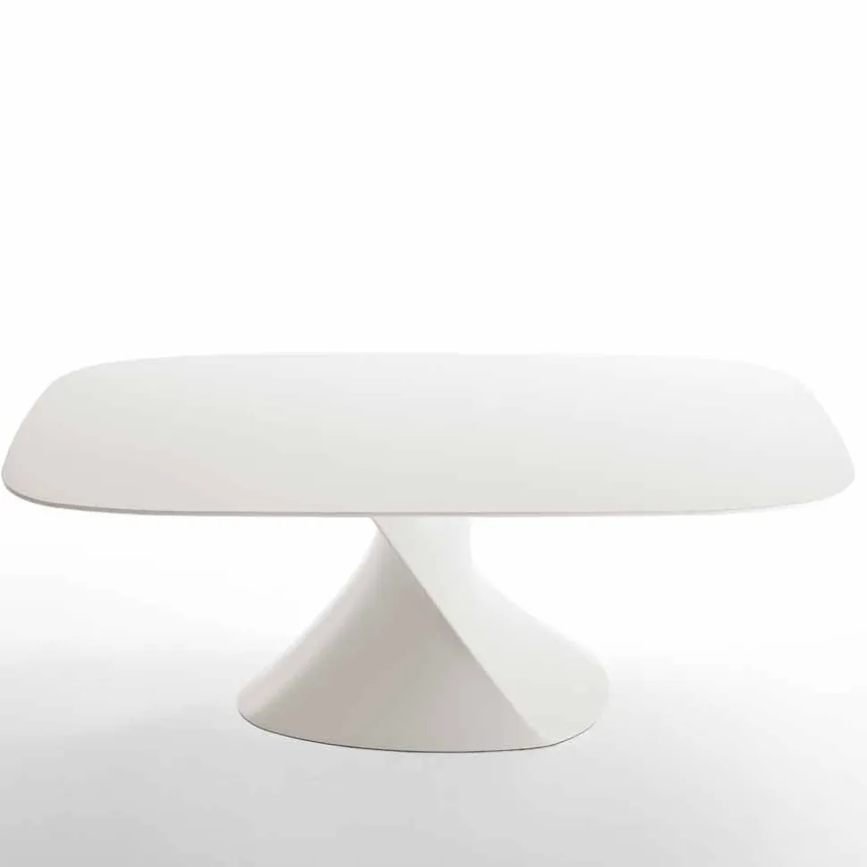 Tavolo da pranzo moderno bianco in MDF finitura rovere 100x200cm Clark