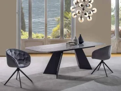 Tavolo da Pranzo Moderno con Piano in Gres Porcellanato - Meduno