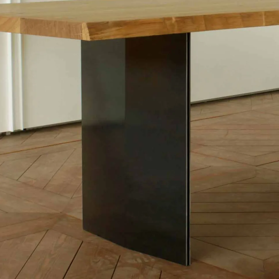 Tavolo da pranzo moderno in legno rovere made in Italy 200x100cm Paul