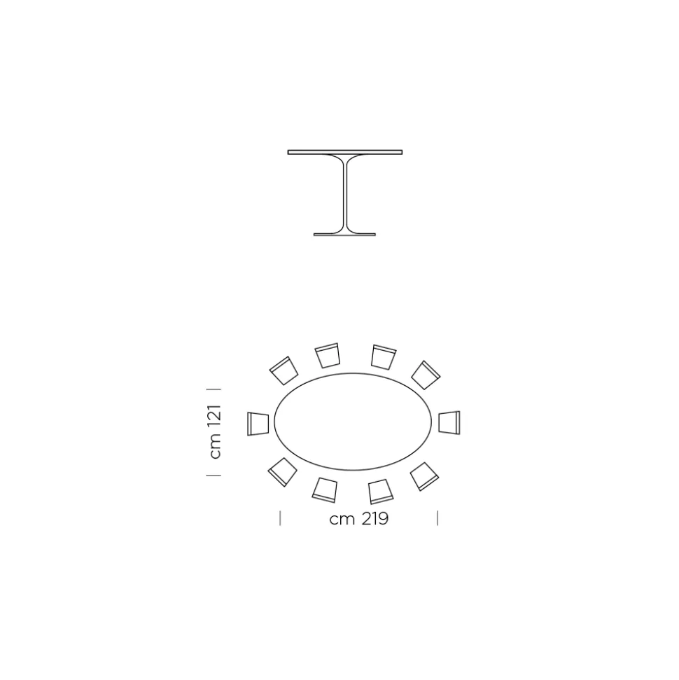Tavolo da Pranzo Ovale con Piano in Fenix Made in Italy di Lusso - Dollars