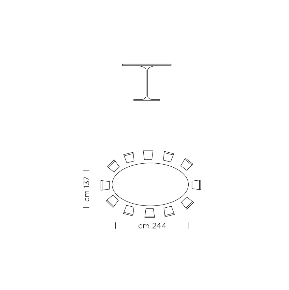 Tavolo da Pranzo Ovale con Piano in Fenix Made in Italy di Lusso - Dollars