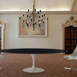 Tavolo da Pranzo Ovale in Laminato e Alluminio Made in Italy, Pregiato - Dollars