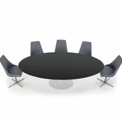 Tavolo da Pranzo Ovale in Laminato e Alluminio Made in Italy, Pregiato - Dollars