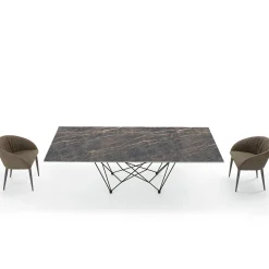 Tavolo da Pranzo Piano in Laminam e Base in Acciaio Made in Italy – Ezzellino
