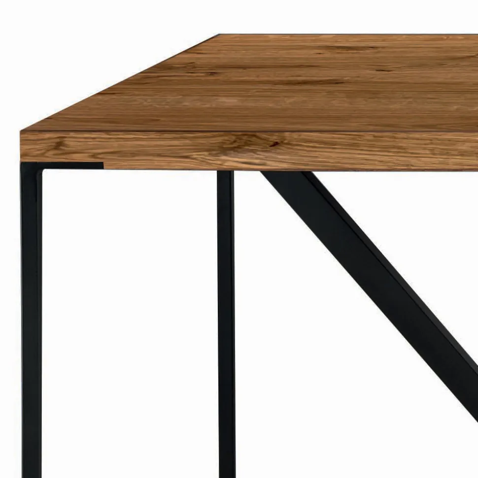 Tavolo da Pranzo Piano in Legno Massello Listellare Made in Italy - Adelio