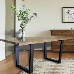 Tavolo da Pranzo Placcato in Rovere Nodato Massellato Made in Italy - Pilar