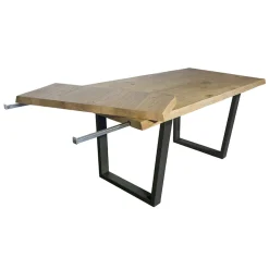 Tavolo da Pranzo Placcato in Rovere Nodato Massellato Made in Italy - Pilar