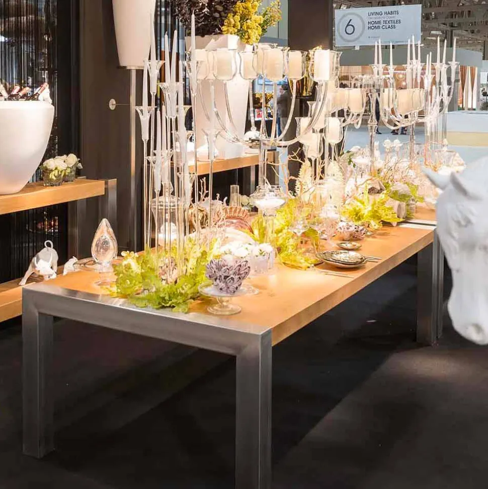 Tavolo da pranzo rettangolare in legno di rovere e acciaio Frodo