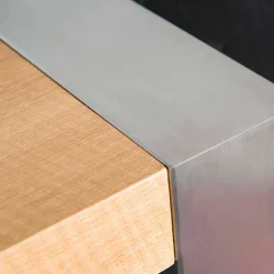Tavolo da pranzo rettangolare in legno di rovere e acciaio Frodo
