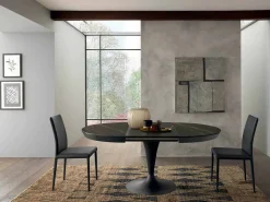 Tavolo da Pranzo Rotondo Allungabile in Ceramica Laminam Made in Italy - Lupetto