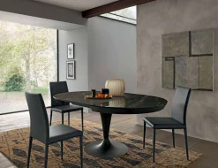 Tavolo da Pranzo Rotondo Allungabile in Ceramica Laminam Made in Italy - Lupetto
