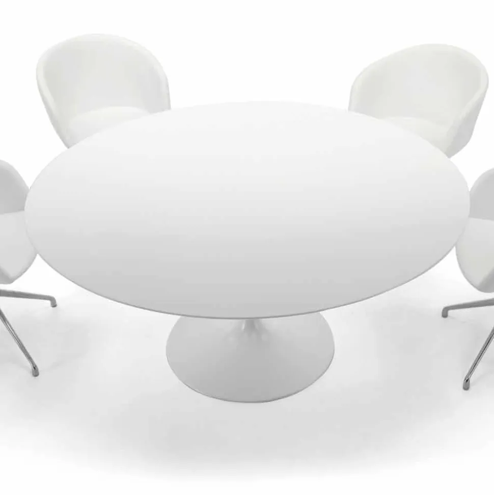 Tavolo da Pranzo Rotondo con Piano in Laminato Made in Italy – Dollars