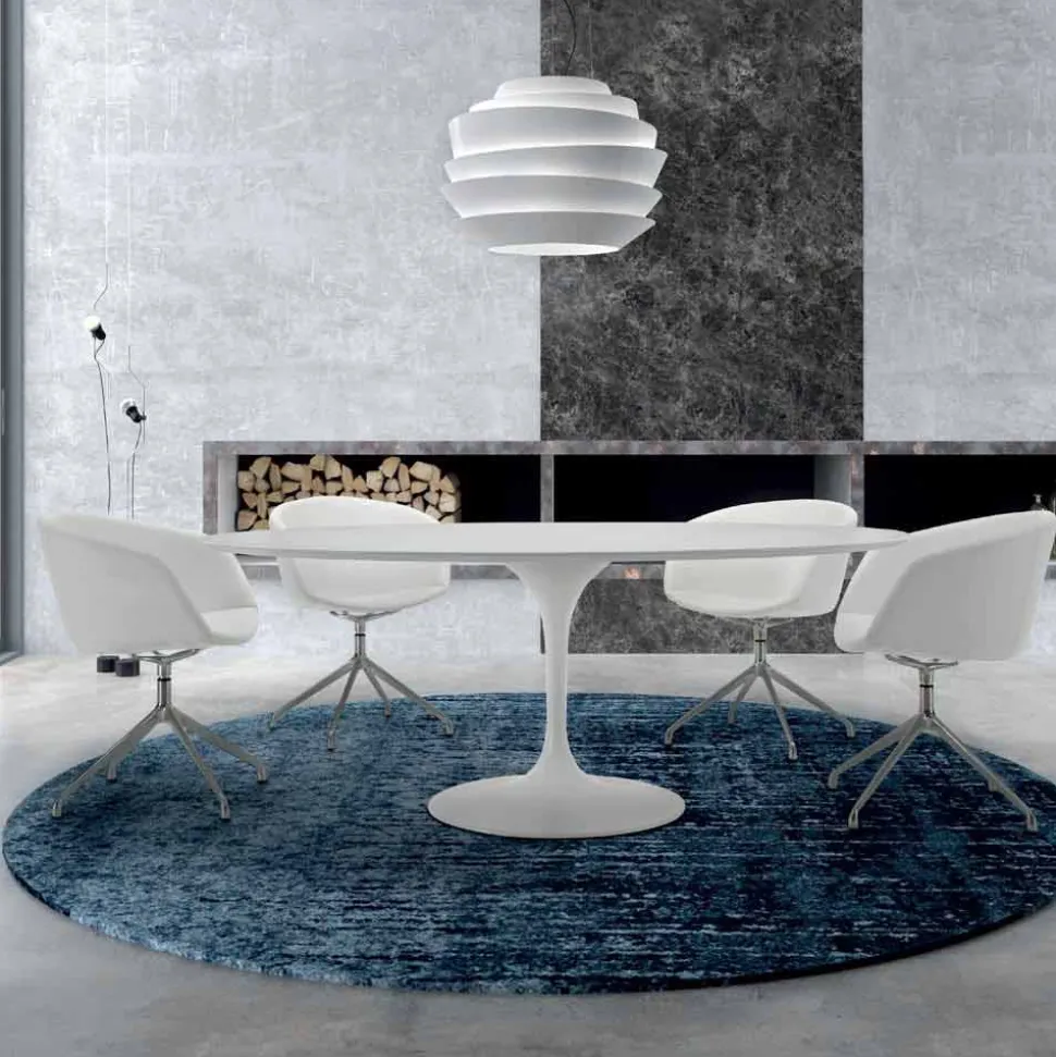 Tavolo da Pranzo Rotondo con Piano in Laminato Made in Italy – Dollars