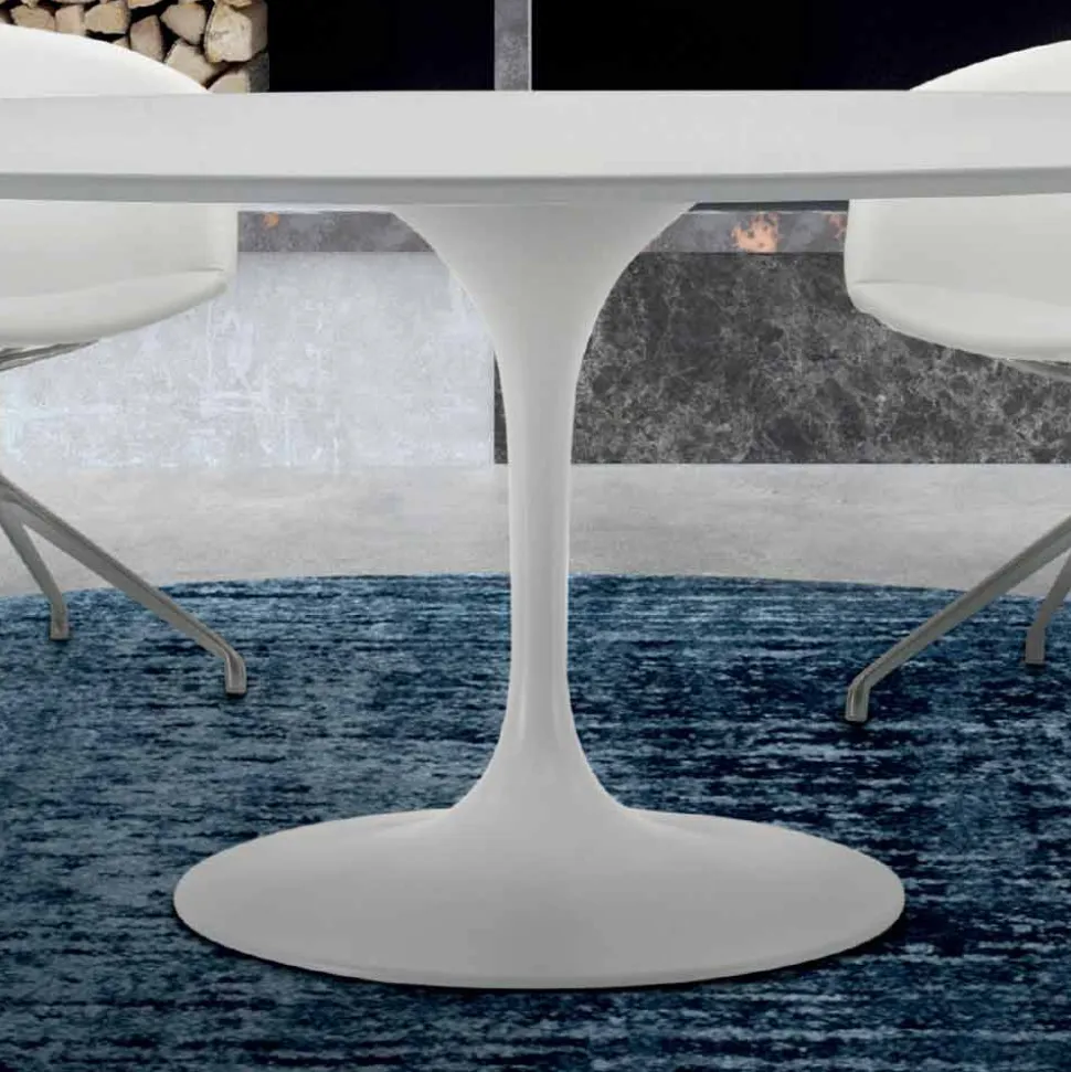 Tavolo da Pranzo Rotondo con Piano in Laminato Made in Italy – Dollars