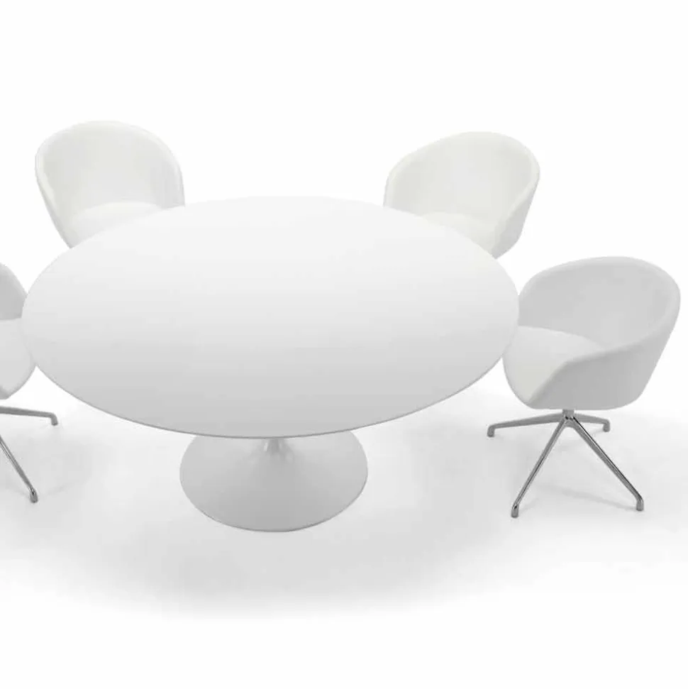 Tavolo da Pranzo Rotondo con Piano in Laminato Made in Italy – Dollars