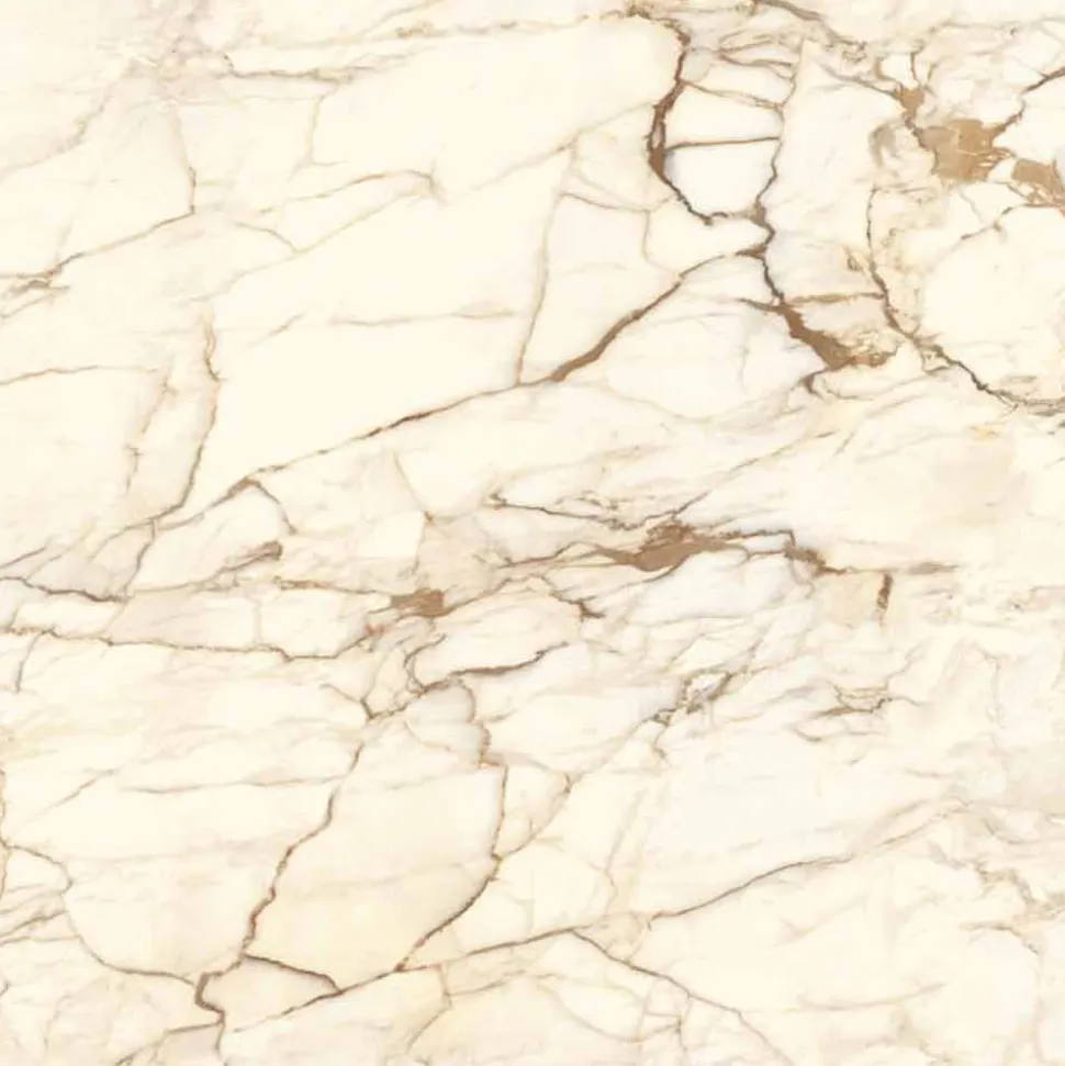 Tavolo da Pranzo Rotondo di Lusso in Gres Lucido e Legno Made in Italy - Madame