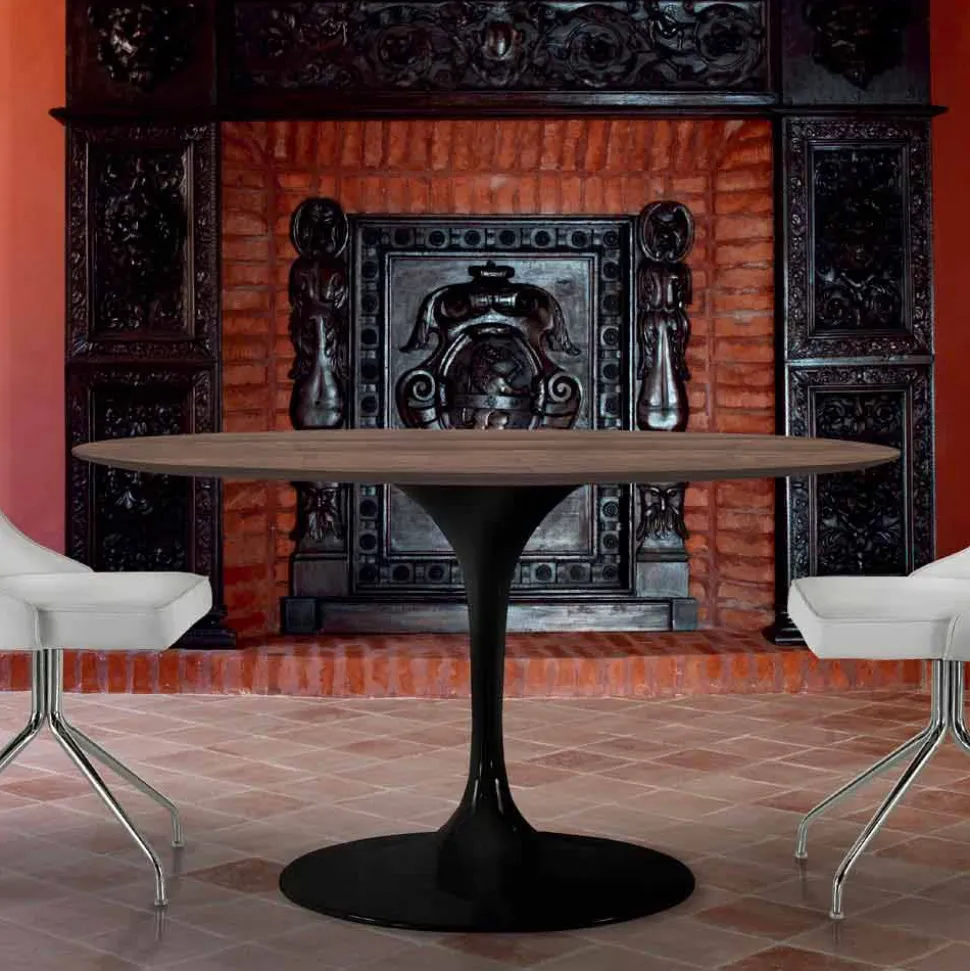 Tavolo da Pranzo Rotondo in Laminato HPL e Alluminio Made in Italy - Dollars