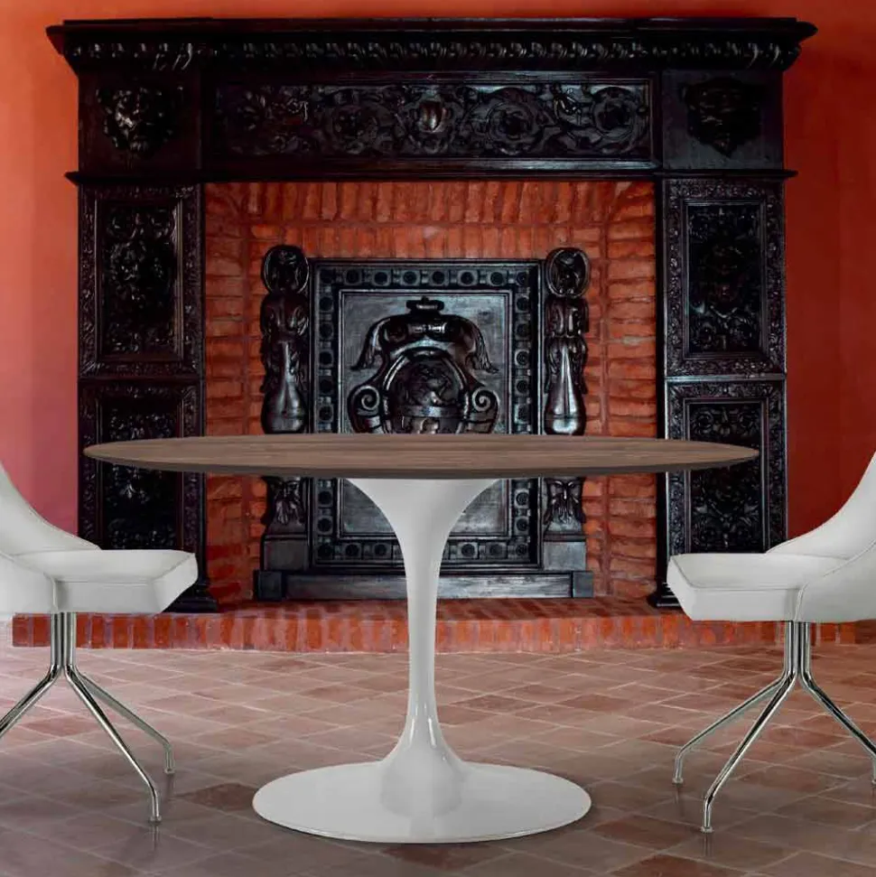 Tavolo da Pranzo Rotondo in Laminato HPL e Alluminio Made in Italy - Dollars