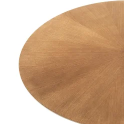 Tavolo da Pranzo Rotondo in Mdf Impiallacciato e Legno Massello - Fulmine