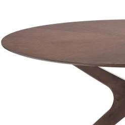 Tavolo da Pranzo Rotondo in Mdf Impiallacciato e Legno Massello - Fulmine