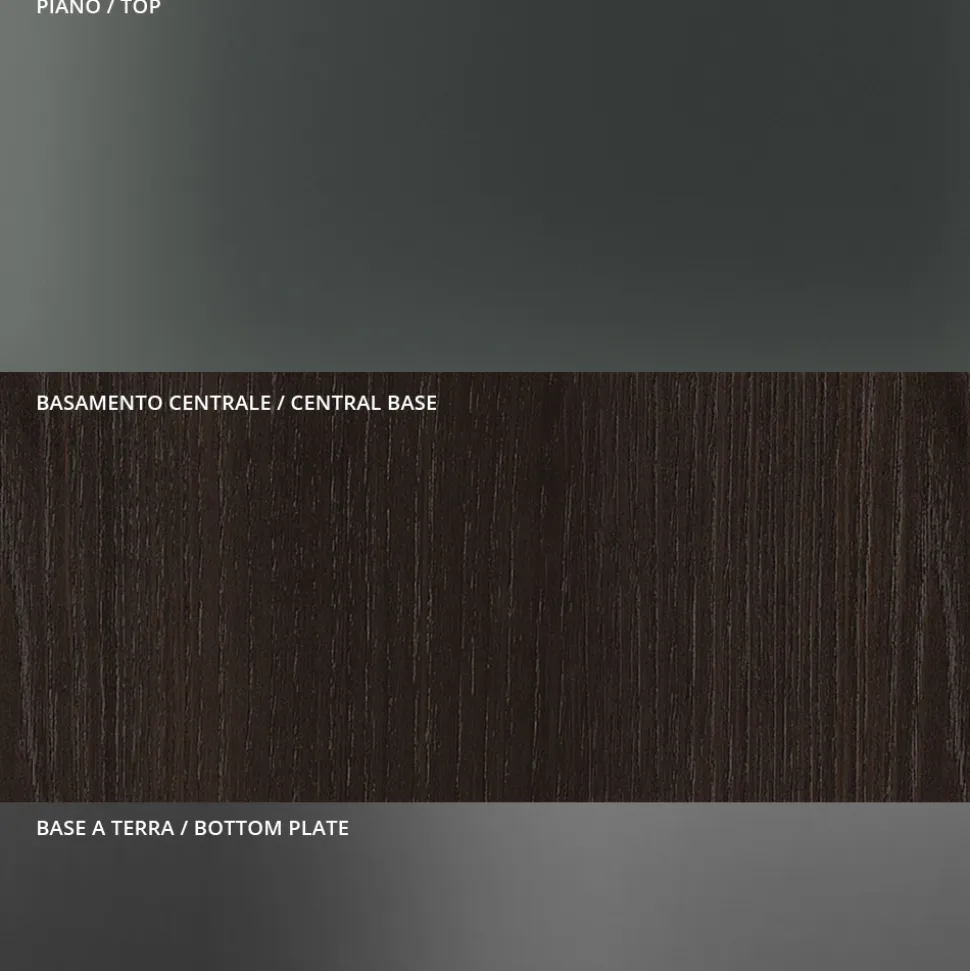 Tavolo da Pranzo Rotondo in Vetro Fumè con Base in Legno Made in Italy - Rondo
