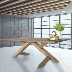 Tavolo da Pranzo Rovere Massello Disponibile con Vari Bordi Made in Italy – Boromir