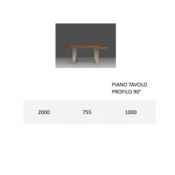 Tavolo da Pranzo Struttura in Ferro e Legno Massello Made in Italy - Romino