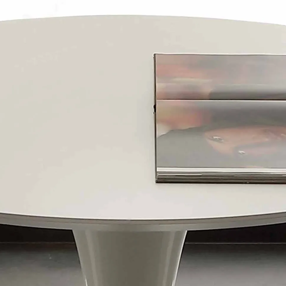 Tavolo da pranzo tondo bianco Topeka, design moderno
