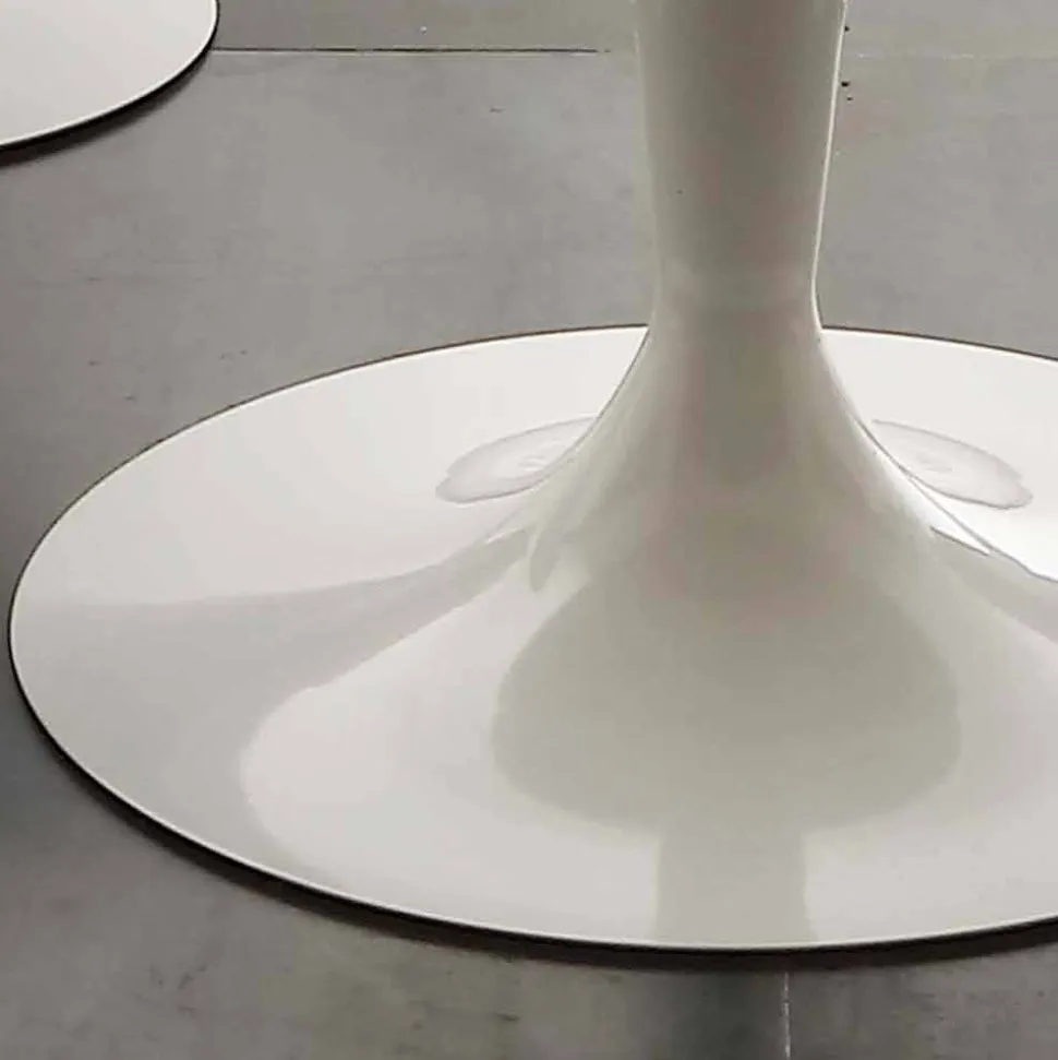 Tavolo da pranzo tondo bianco Topeka, design moderno
