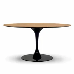 Tavolo da Pranzo Tondo con Piano Impiallacciato Made in Italy Pregiato - Dollars