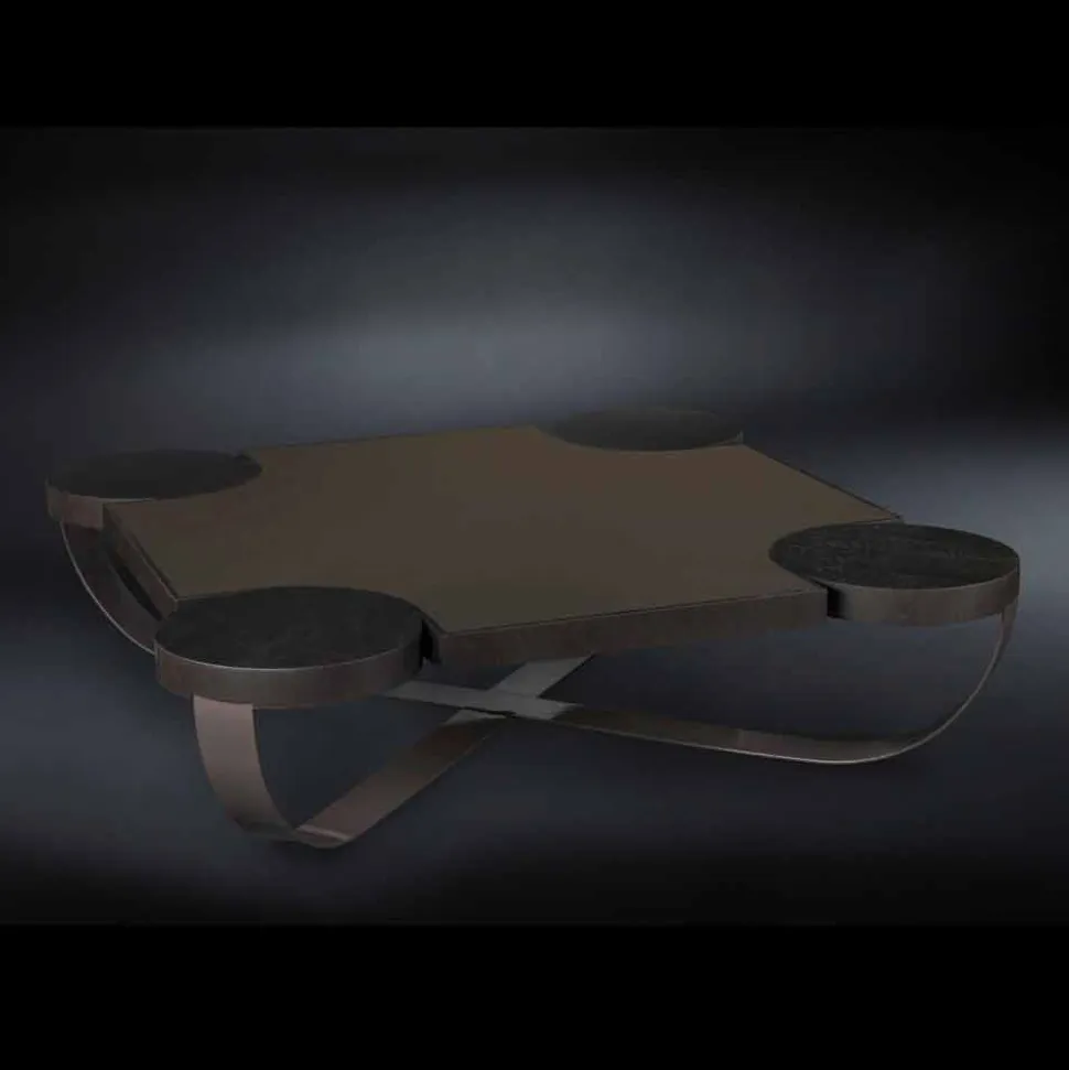 Tavolo da salotto di design in rovere moka Drummond