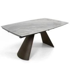 Tavolo da Soggiorno Allungabile con Piano a Botte in Ceramica Made in Italy - Occhiali